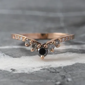Reverse Ombre Diamond Wedding Ring, Duchess Setting, 14k Rose Gold
