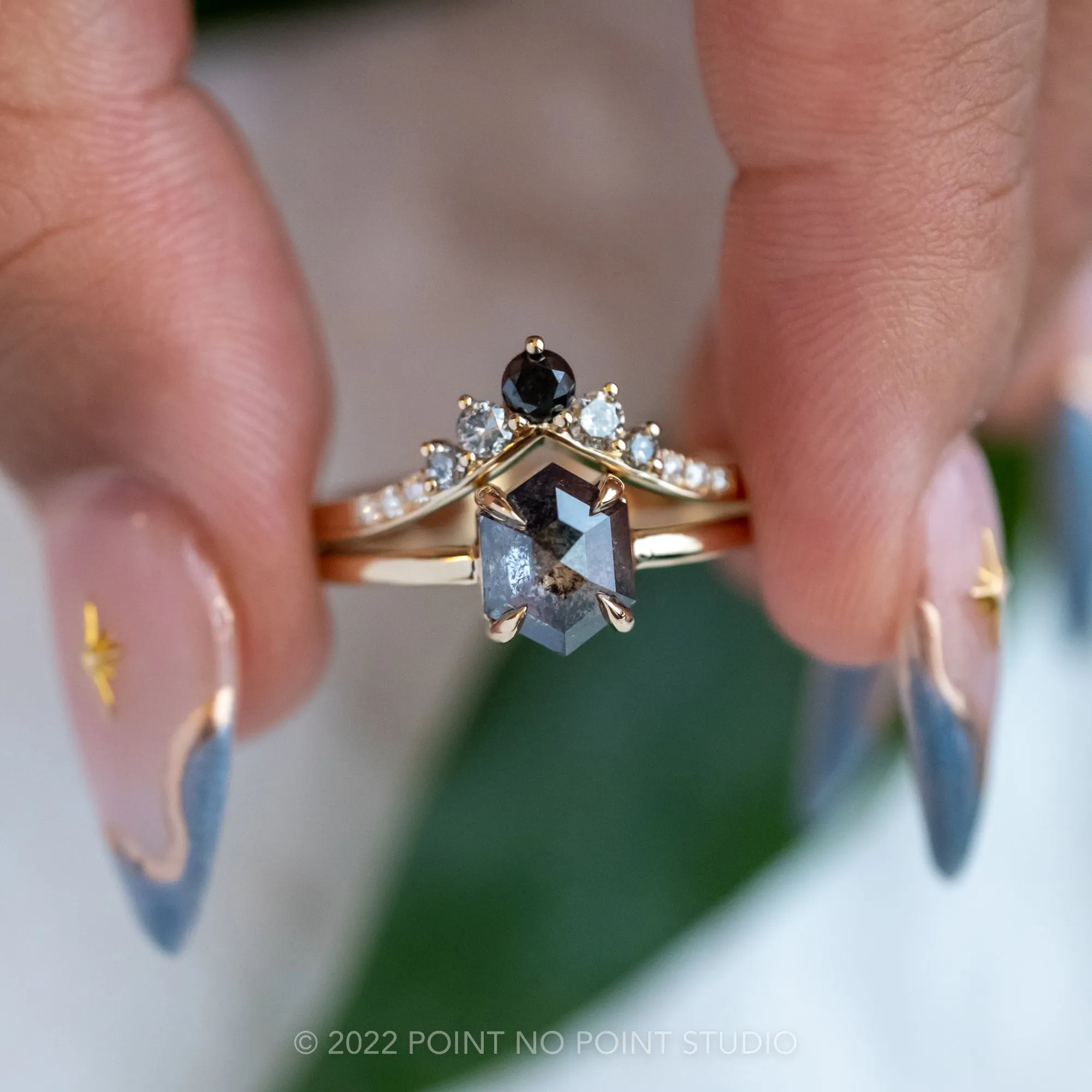 Reverse Ombre Diamond Wedding Ring, Duchess Setting, 14k Rose Gold