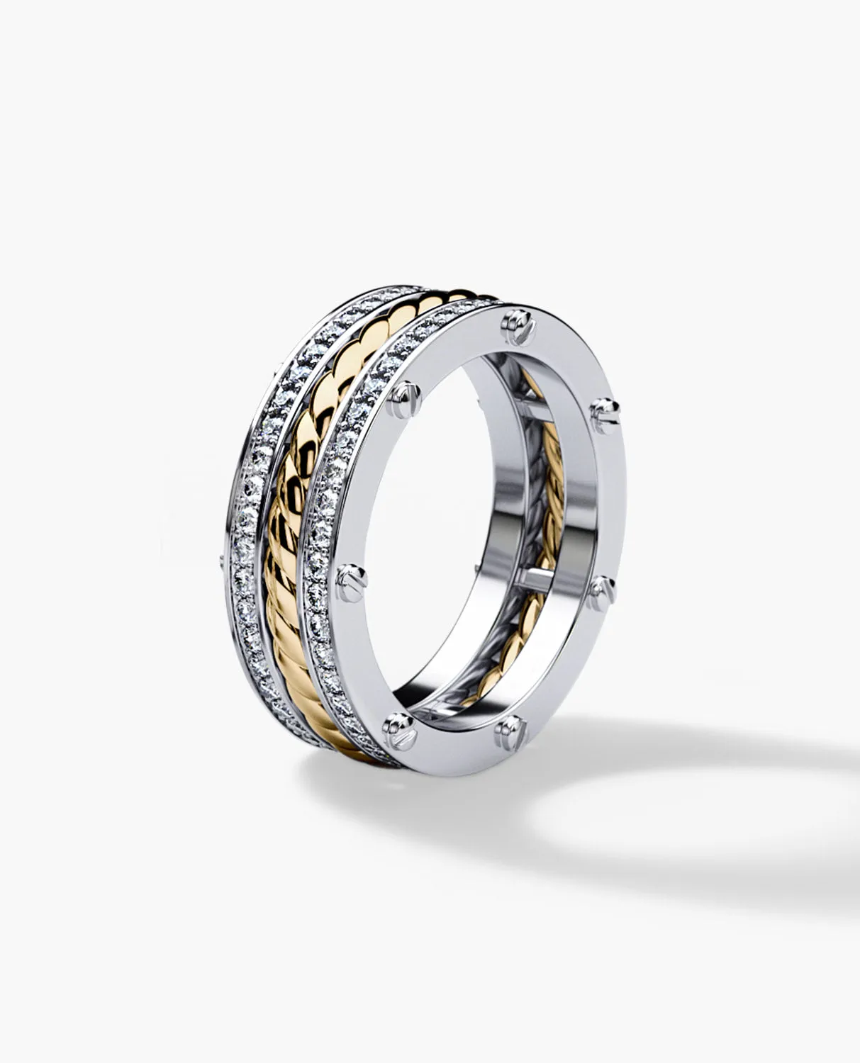 ROPES Two-Tone Gold Ring with 0.70ct Diamonds