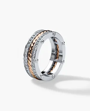 ROPES Two-Tone Gold Ring with 0.70ct Diamonds