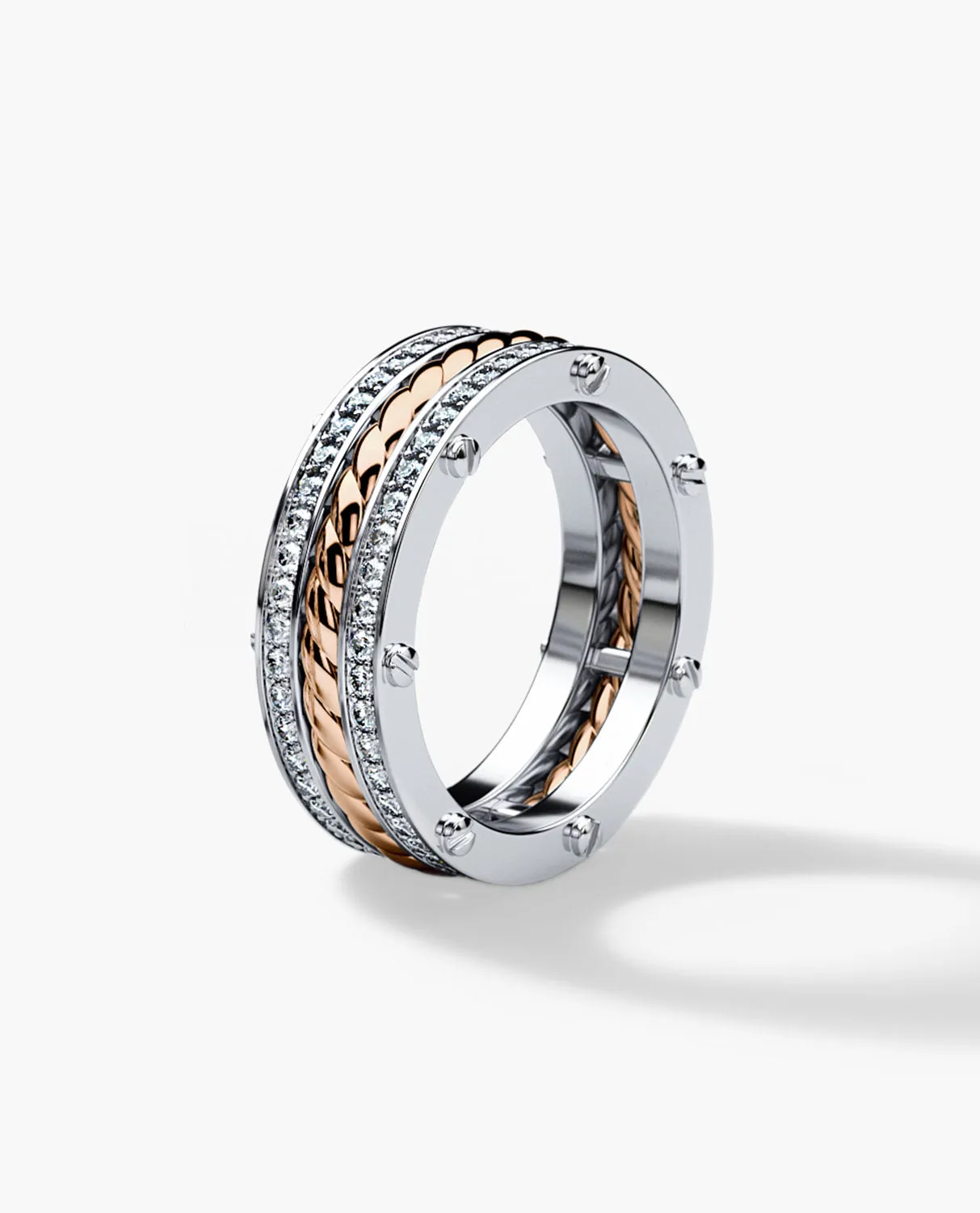 ROPES Two-Tone Gold Ring with 0.70ct Diamonds