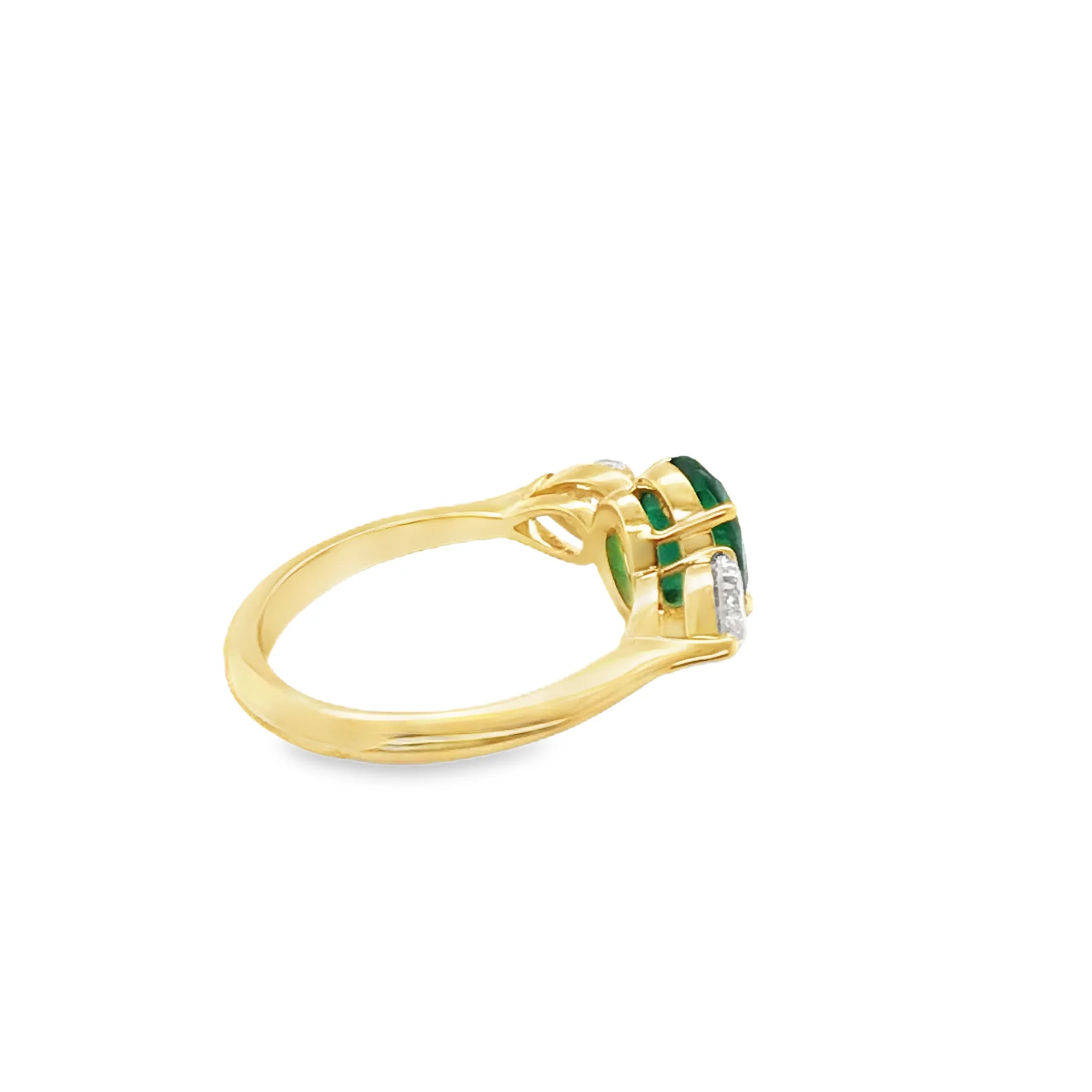 Sofia Alternative Non-Traditional Engagement Ring with Emerald and Diamonds
