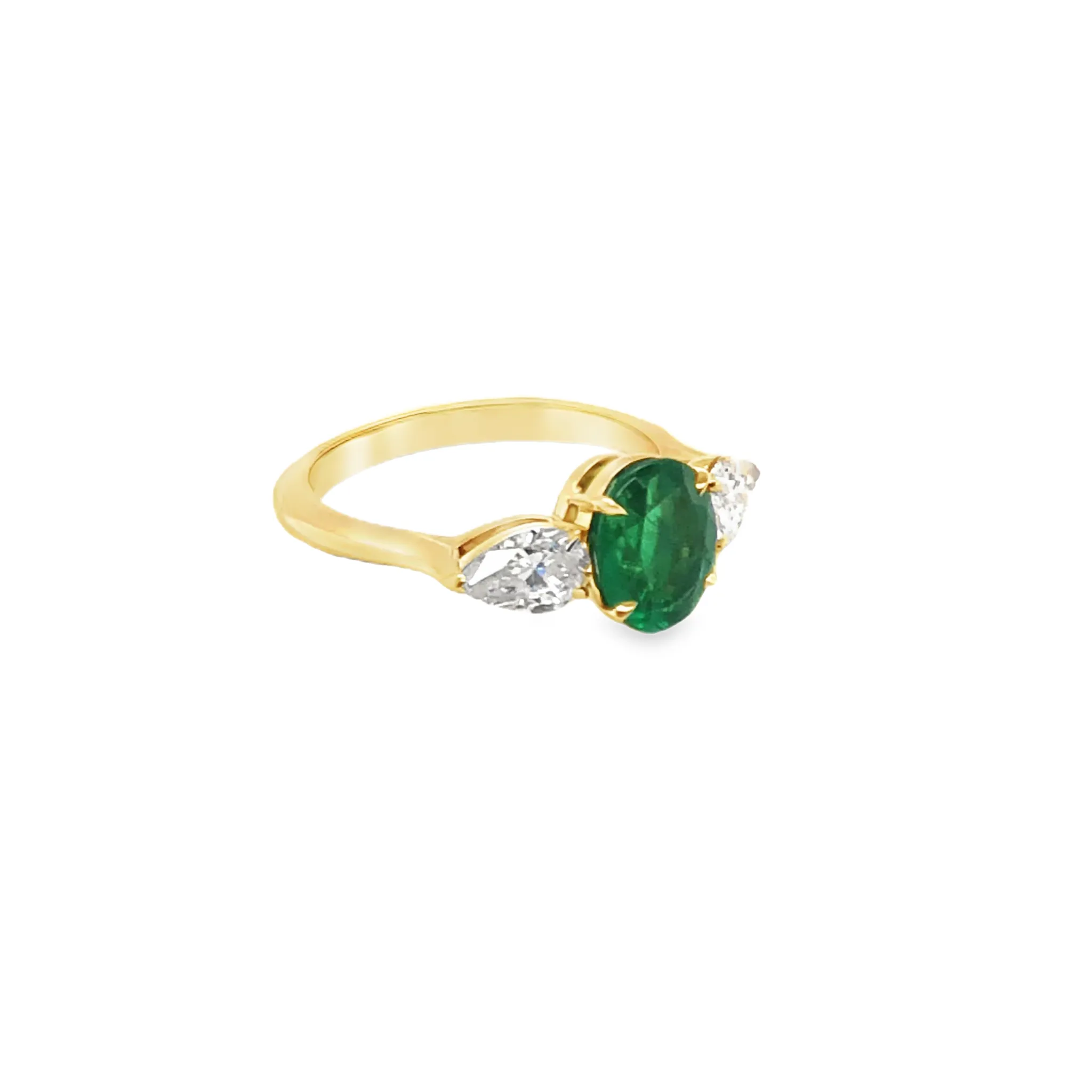 Sofia Alternative Non-Traditional Engagement Ring with Emerald and Diamonds