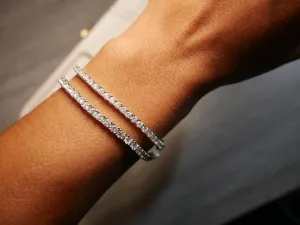 Tennis Bracelet, Round Zircon 925 Sterling Silver