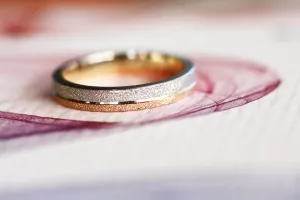 Two tone Rose Gold Wedding band