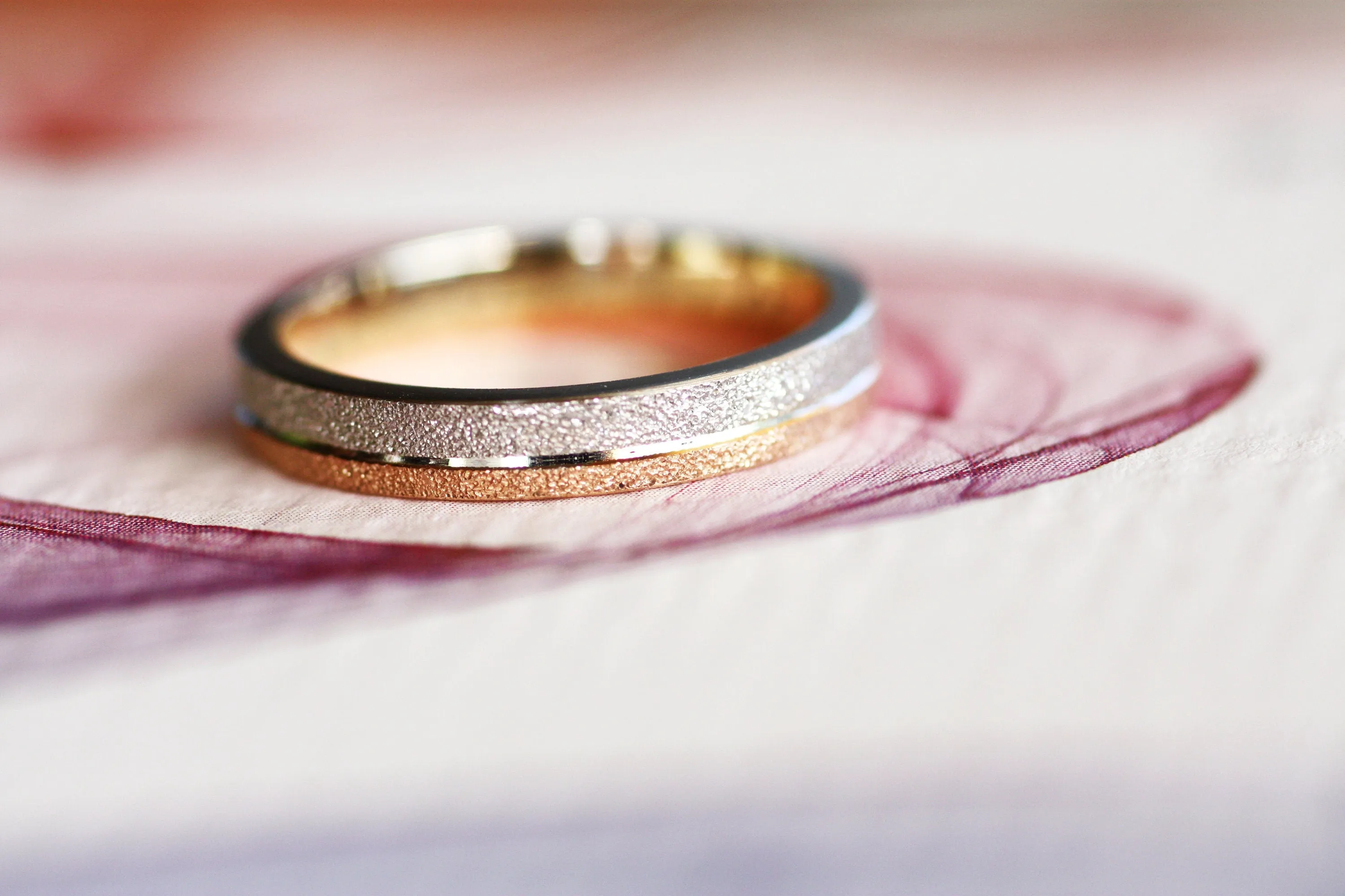 Two tone Rose Gold Wedding band
