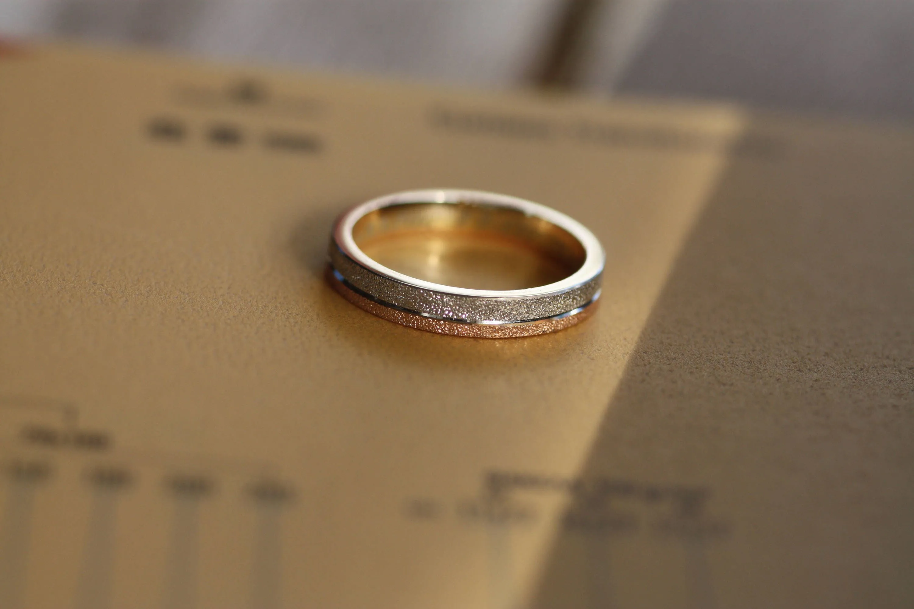 Two tone Rose Gold Wedding band