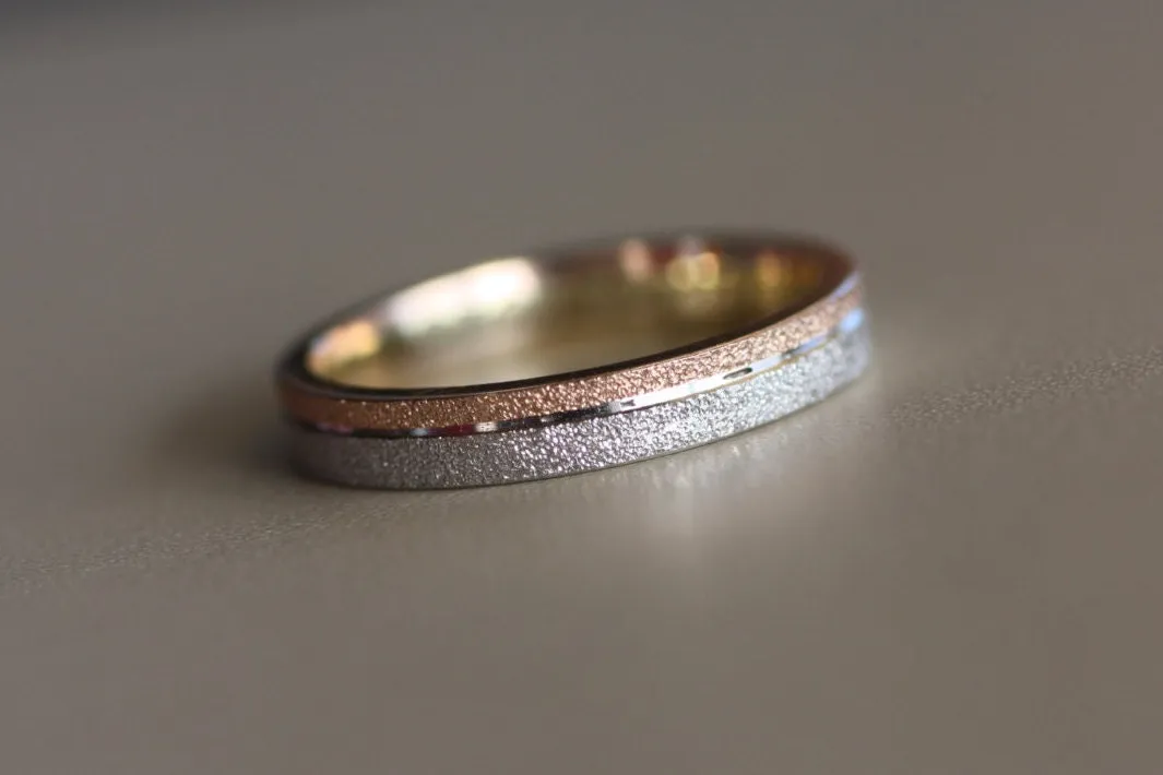 Two tone Rose Gold Wedding band