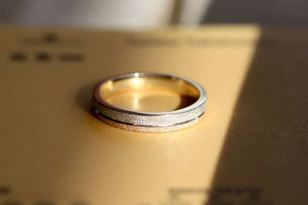 Two tone Rose Gold Wedding band