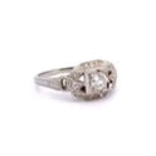 WG Art Deco Old European Diamond Ring at Regard Jewelry in Austin, Texas
